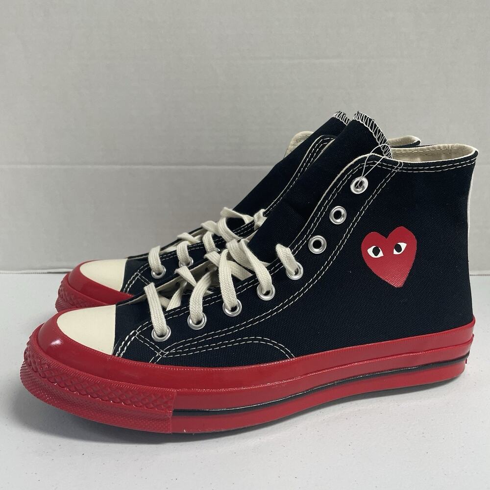 Converse Chuck 70 High Comme des Garcons Play Black Red A01793C Size 8 Men Shoe